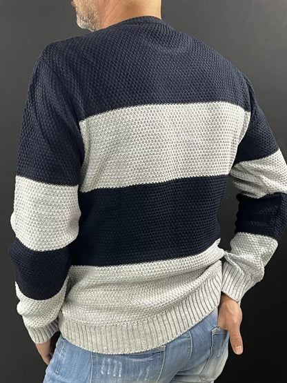 MAGLIA UOMO MAGLIONCINO MANICA LUNGA GIROCOLLO MOTIVO LINKS 100% MADE IN ITALY