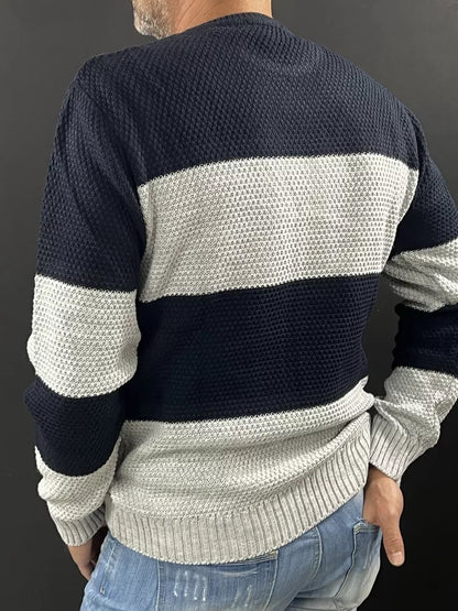 MAGLIA UOMO MAGLIONCINO MANICA LUNGA GIROCOLLO MOTIVO LINKS 100% MADE IN ITALY