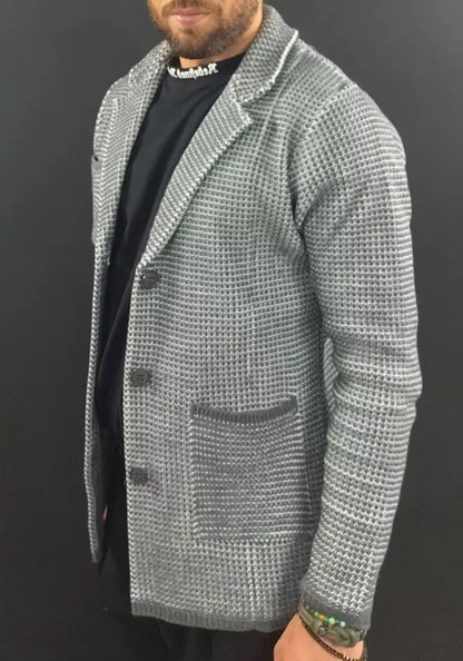 GIACCA UOMO CARDIGAN LANA SARTORIALE DOPPIA MAGLIA INGLESE  100% MADE IN ITALY