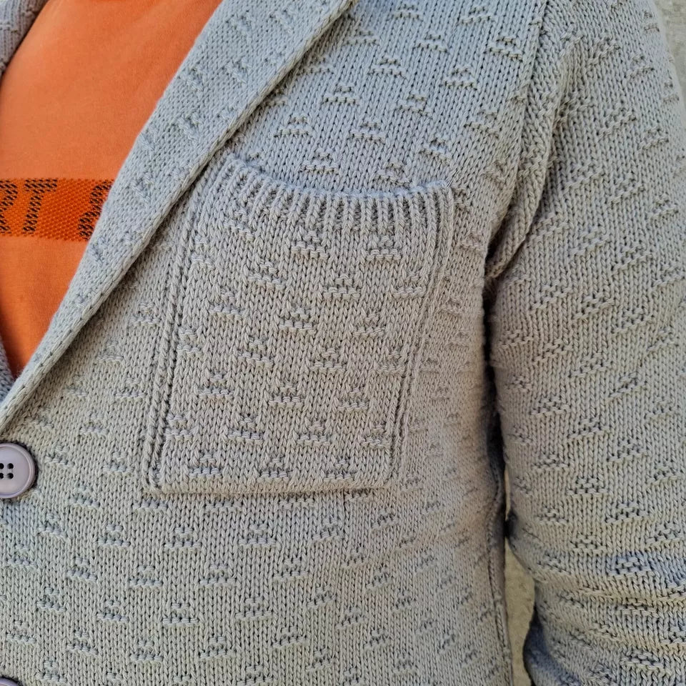 CARDIGAN UOMO GIACCA LANA DOPPIO PETTO SARTORIALE MOTIVO LINKS MADE IN ITALY